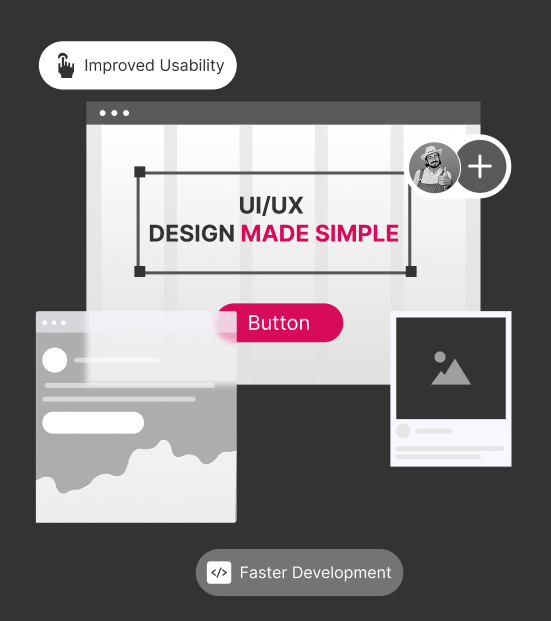 UI/UX designers working on user research, wireframes, and interface design